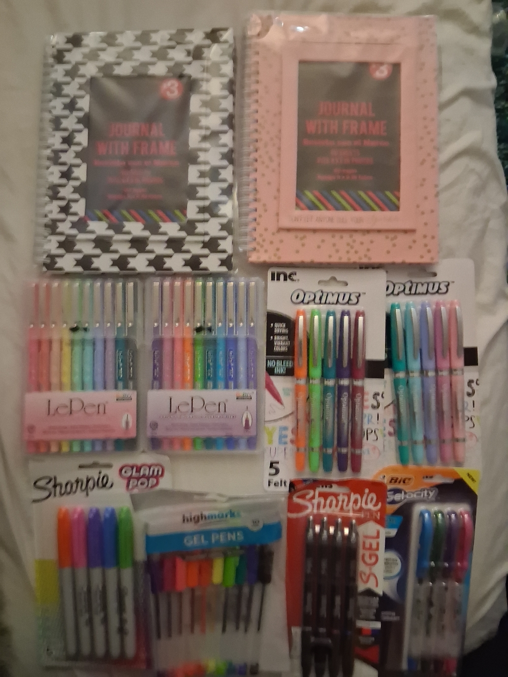 NIB HUGE LOT of 2 Picture Frame Journals Lots Of Nice Color Pens & Markers